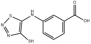 3-[(4-Mercapto-1,2,3-thiadiazol-5-yl)amino]-benzoic acid Struktur