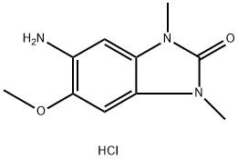 5-AMINO-6-METHOXY-1,3-DIMETHYL-1,3-DIHYDRO-BENZOIMIDAZOL-2-ONE HYDROCHLORIDE Struktur