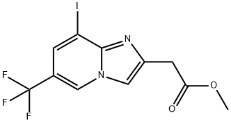 methyl 2-[8-iodo-6-(trifluoromethyl)imidazo[1,2-a]pyridin-2-yl]acetate Struktur