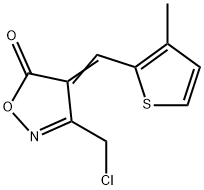 (4E)-3-(chloromethyl)-4-[(3-methyl-2-thienyl)methylene]isoxazol-5(4H)-one Struktur