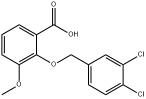 2-[(3,4-dichlorobenzyl)oxy]-3-methoxybenzoic acid Struktur