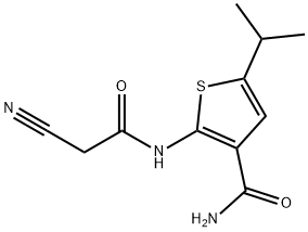 2-[(cyanoacetyl)amino]-5-isopropylthiophene-3-carboxamide Struktur