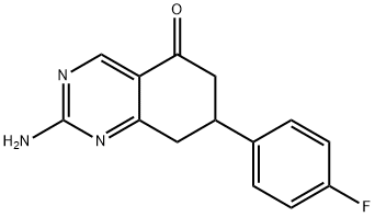 2-amino-7-(4-fluorophenyl)-7,8-dihydroquinazolin-5(6H)-one Struktur