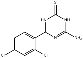 4-amino-6-(2,4-dichlorophenyl)-1,6-dihydro-1,3,5-triazine-2-thiol Struktur