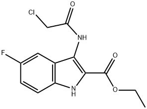 ethyl 3-[(chloroacetyl)amino]-5-fluoro-1H-indole-2-carboxylate Struktur