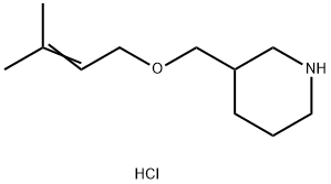 3-{[(3-Methyl-2-butenyl)oxy]methyl}piperidinehydrochloride Struktur