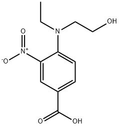 4-[Ethyl(2-hydroxyethyl)amino]-3-nitrobenzoic acid Struktur