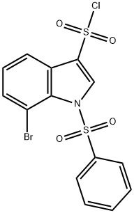 7-Bromo-1-phenylsulfonyl-3-chlorosulfonylindol Struktur