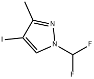 1H-pyrazole, 1-(difluoromethyl)-4-iodo-3-methyl- Struktur