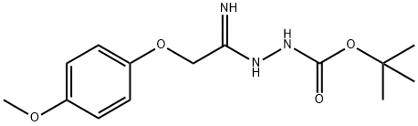 N'-[1-Amino-2-(4-methoxyphenoxy)ethylidene]-hydrazinecarboxylic acid tert-butyl ester Struktur