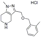 1-Methyl-3-{[(2-methylbenzyl)oxy]methyl}-4,5,6,7-t etrahydro-1H-pyrazolo[4,3-c]pyridine hydrochlorid Struktur