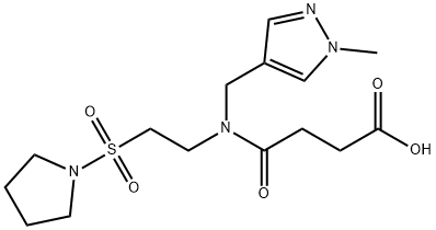 4-{[(1-Methyl-1H-pyrazol-4-yl)methyl][2-(pyrrolidi n-1-ylsulfonyl)ethyl]amino}-4-oxobutanoic acid Struktur