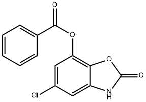 5-Chloro-2-oxo-2,3-dihydro-1,3-benzoxazol-7-yl-benzenecarboxylate Struktur