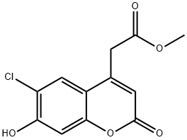 Methyl (6-chloro-7-hydroxy-2-oxo-2H-chromen-4-yl)-acetate Struktur