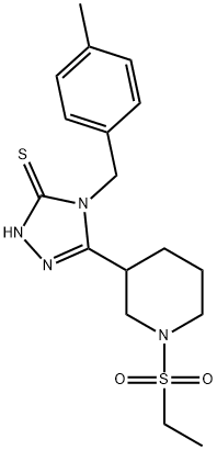 5-[1-(Ethylsulfonyl)piperidin-3-yl]-4-(4-methylbenzyl)-4H-1,2,4-triazole-3-thiol Struktur