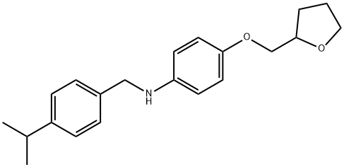 N-(4-Isopropylbenzyl)-4-(tetrahydro-2-furanylmethoxy)aniline Struktur