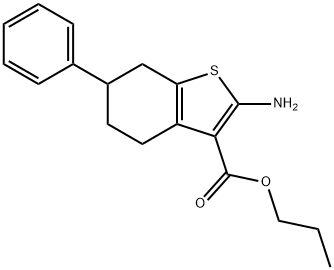 Propyl 2-amino-6-phenyl-4,5,6,7-tetrahydro-1-benzothiophene-3-carboxylate Struktur