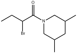 1-(2-bromobutanoyl)-3,5-dimethylpiperidine Struktur