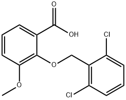 2-[(2,6-dichlorobenzyl)oxy]-3-methoxybenzoic acid Struktur