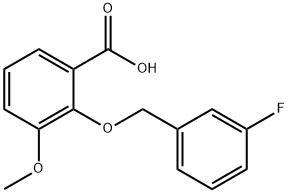 2-[(3-fluorobenzyl)oxy]-3-methoxybenzoic acid Struktur