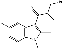 3-bromo-2-methyl-1-(1,2,5-trimethyl-1H-indol-3-yl)propan-1-one Struktur