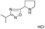 3-isopropyl-5-pyrrolidin-2-yl-1,2,4-oxadiazole hydrochloride Struktur