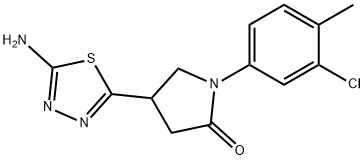 4-(5-amino-1,3,4-thiadiazol-2-yl)-1-(3-chloro-4-methylphenyl)pyrrolidin-2-one Struktur