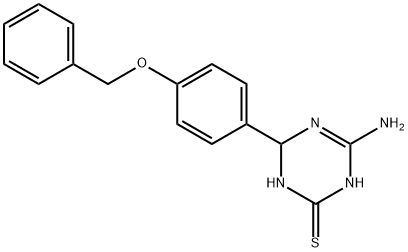 4-amino-6-[4-(benzyloxy)phenyl]-1,6-dihydro-1,3,5-triazine-2-thiol Struktur