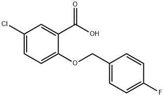 5-chloro-2-[(4-fluorobenzyl)oxy]benzoic acid Struktur