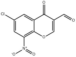 6-chloro-8-nitro-4-oxo-4H-chromene-3-carbaldehyde Struktur