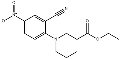 ethyl 1-(2-cyano-4-nitrophenyl)piperidine-3-carboxylate Struktur