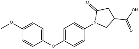 1-[4-(4-methoxyphenoxy)phenyl]-5-oxopyrrolidine-3-carboxylic acid Struktur