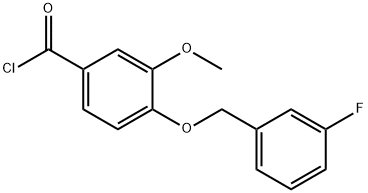 4-[(3-fluorobenzyl)oxy]-3-methoxybenzoyl chloride Struktur