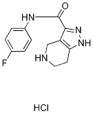 N-(4-Fluorophenyl)-4,5,6,7-tetrahydro-1H-pyrazolo-[4,3-c]pyridine-3-carboxamide hydrochloride Struktur