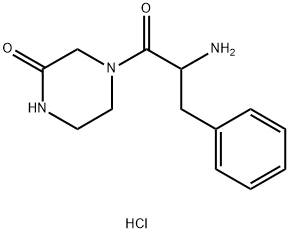 4-(2-Amino-3-phenylpropanoyl)-2-piperazinonehydrochloride Struktur