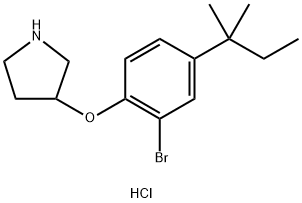 2-Bromo-4-(tert-pentyl)phenyl 3-pyrrolidinylether hydrochloride Struktur