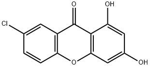 7-Chloro-1,3-dihydroxy-9H-xanthen-9-one Struktur