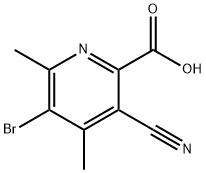 5-Bromo-3-cyano-4,6-dimethyl-2-pyridinecarboxylic acid Struktur