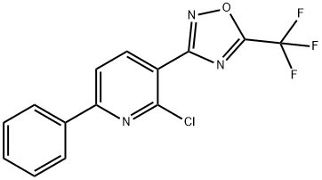 2-Chloro-6-phenyl-3-[5-(trifluoromethyl)-1,2,4-oxadiazol-3-yl]pyridine Struktur