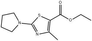 Ethyl 4-methyl-2-pyrrolidin-1-yl-1,3-thiazole-5-carboxylate Struktur