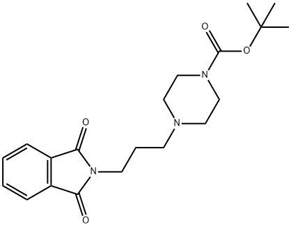 4-[3-(1,3-Dioxo-1,3-dihydro-isoindol-2-yl)-propyl] -piperazine-1-carboxylic acid tert-butyl ester Struktur