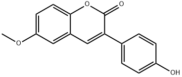 3-(4-Hydroxyphenyl)-6-methoxy-2H-chromen-2-one Struktur