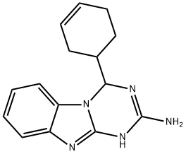 4-Cyclohex-3-en-1-yl-1,4-dihydro[1,3,5]triazino-[1,2-a]benzimidazol-2-amine Struktur