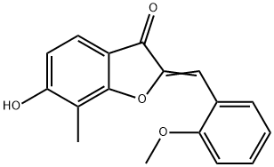 (2Z)-6-Hydroxy-2-(2-methoxybenzylidene)-7-methyl-1-benzofuran-3(2H)-one Struktur