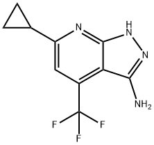 6-Cyclopropyl-4-(trifluoromethyl)-1H-pyrazolo[3,4-b]pyridin-3-amine Struktur