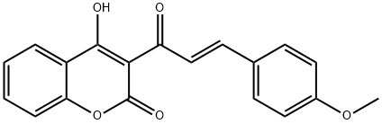 4-Hydroxy-3-[(2E)-3-(4-methoxyphenyl)prop-2-enoyl]-2H-chromen-2-one Struktur