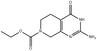 Ethyl 2-amino-4-hydroxy-5,8-dihydropyrido[3,4-d]-pyrimidine-7(6H)-carboxylate Struktur