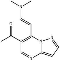 1-{7-[(E)-2-(Dimethylamino)vinyl]pyrazolo-[1,5-a]pyrimidin-6-yl}ethanone Struktur