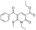 Ethyl 5-benzoyl-1,2-dihydro-1-ethyl-6-(methylthio)-2-oxopyridine-3-carboxylic acid Struktur