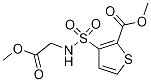 Methyl 3-{[(2-methoxy-2-oxoethyl)amino]sulphamoyl}thiophene-2-carboxylate Struktur